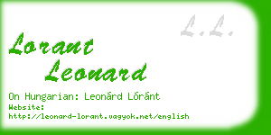 lorant leonard business card